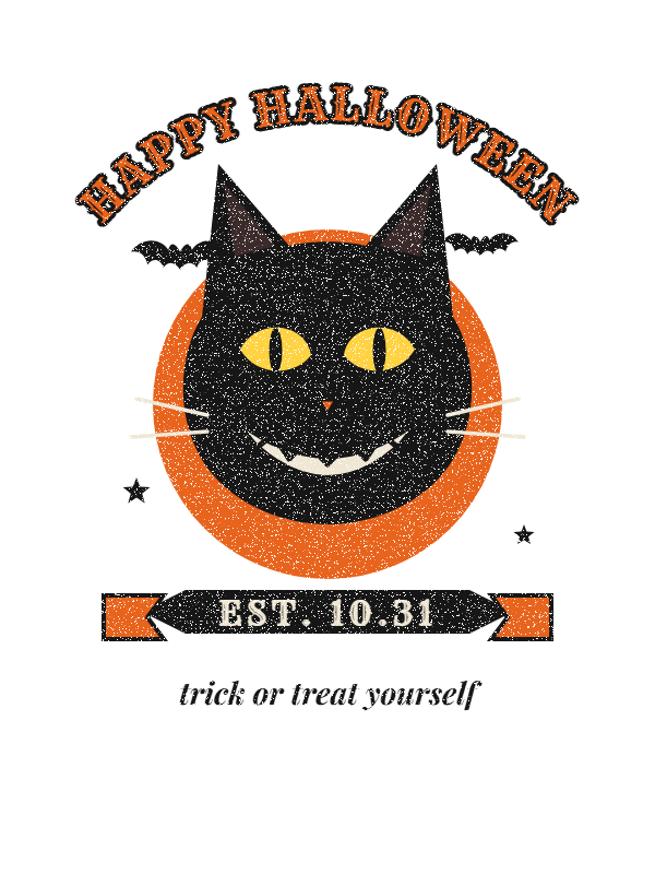 Vintage Black Cat Tee design artwork