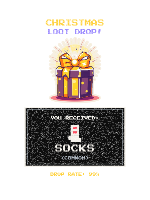 Christmas Loot Drop Tee design artwork