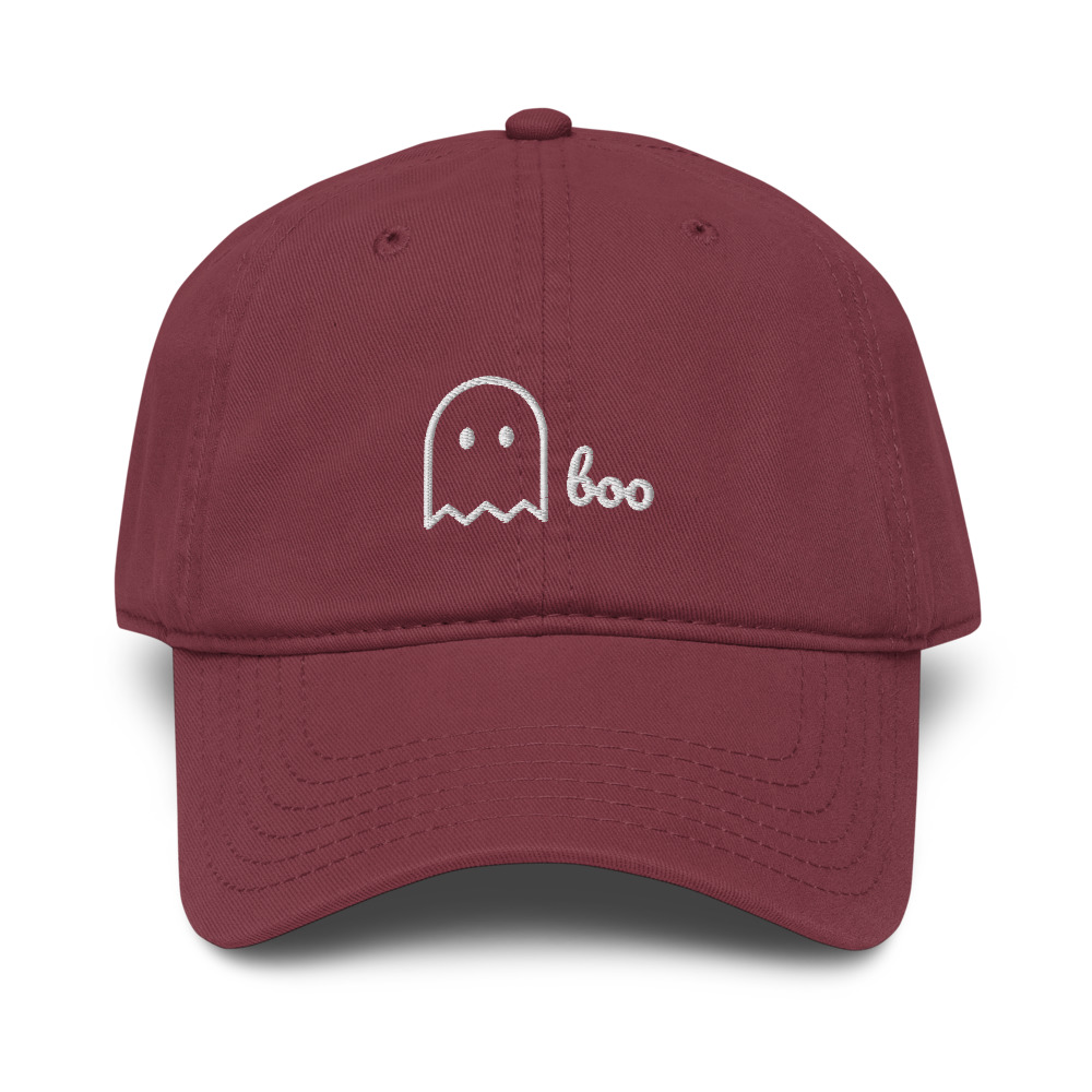 Little Boo Ghost Cap in Maroon