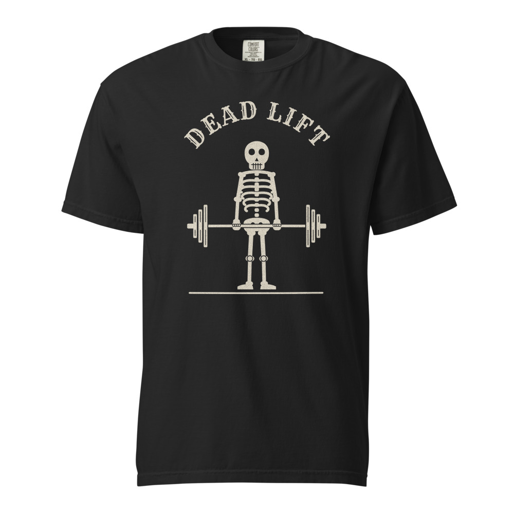 Dead Lift Skeleton Tee in Black