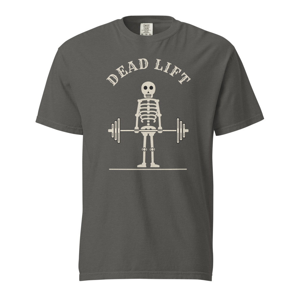 Dead Lift Skeleton Tee in Pepper