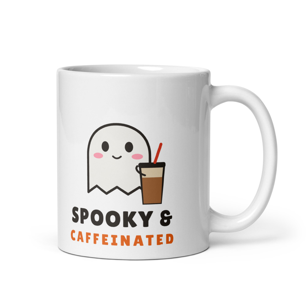 Spooky & Caffeinated Mug, White