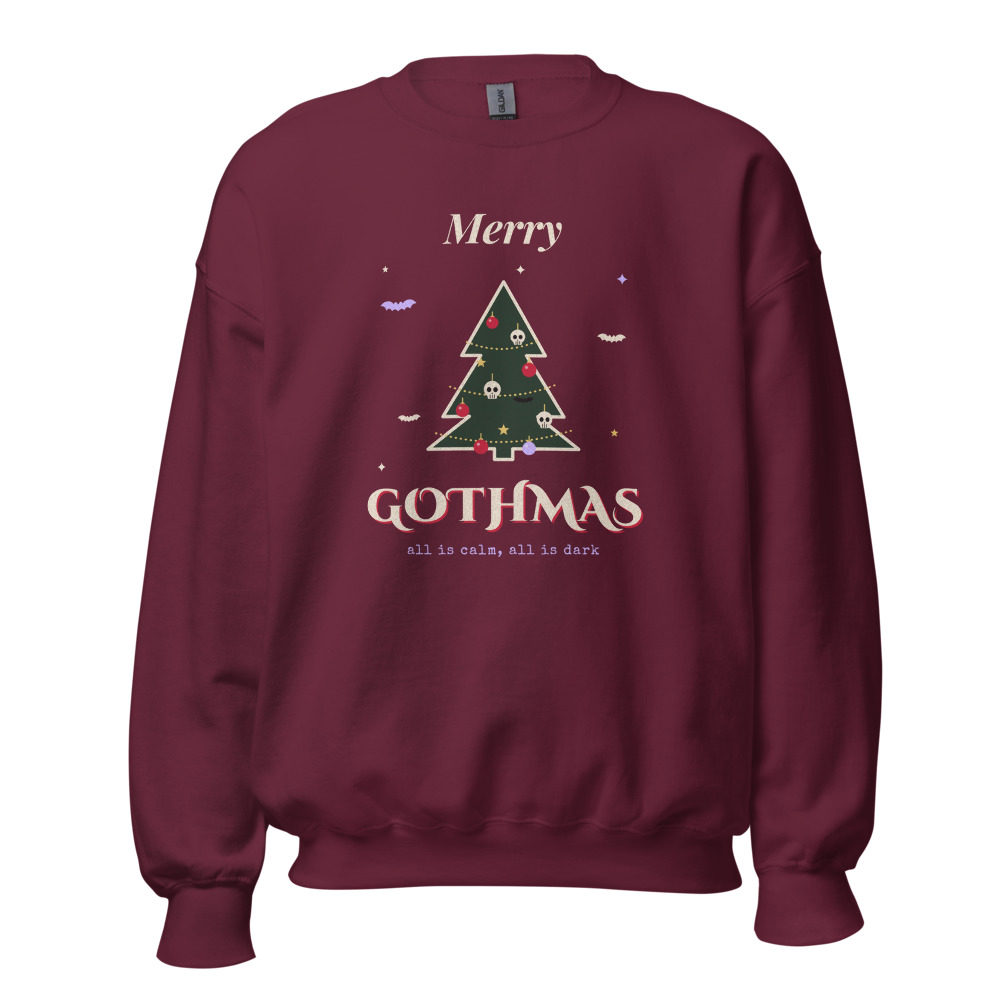 Merry Gothmas Sweatshirt in Maroon