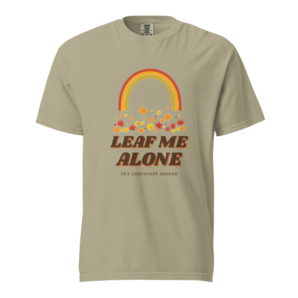 Leaf Me Alone Tee in Khaki