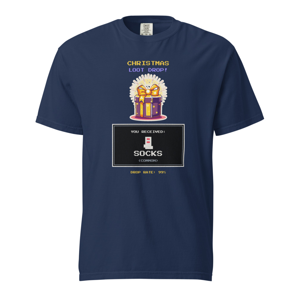 Christmas Loot Drop Tee in True Navy