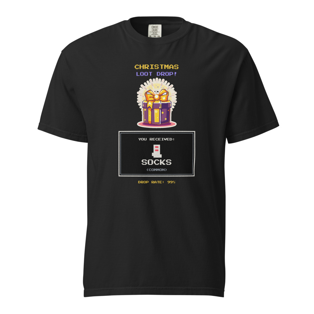 Christmas Loot Drop Tee, Black