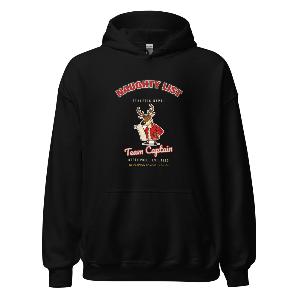 Naughty List Varsity Hoodie in Black