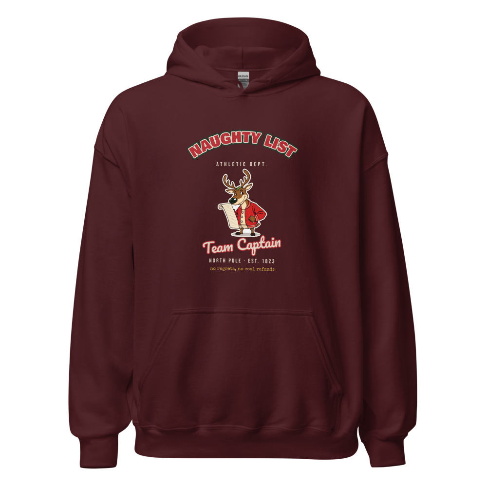 Naughty List Varsity Hoodie in Maroon