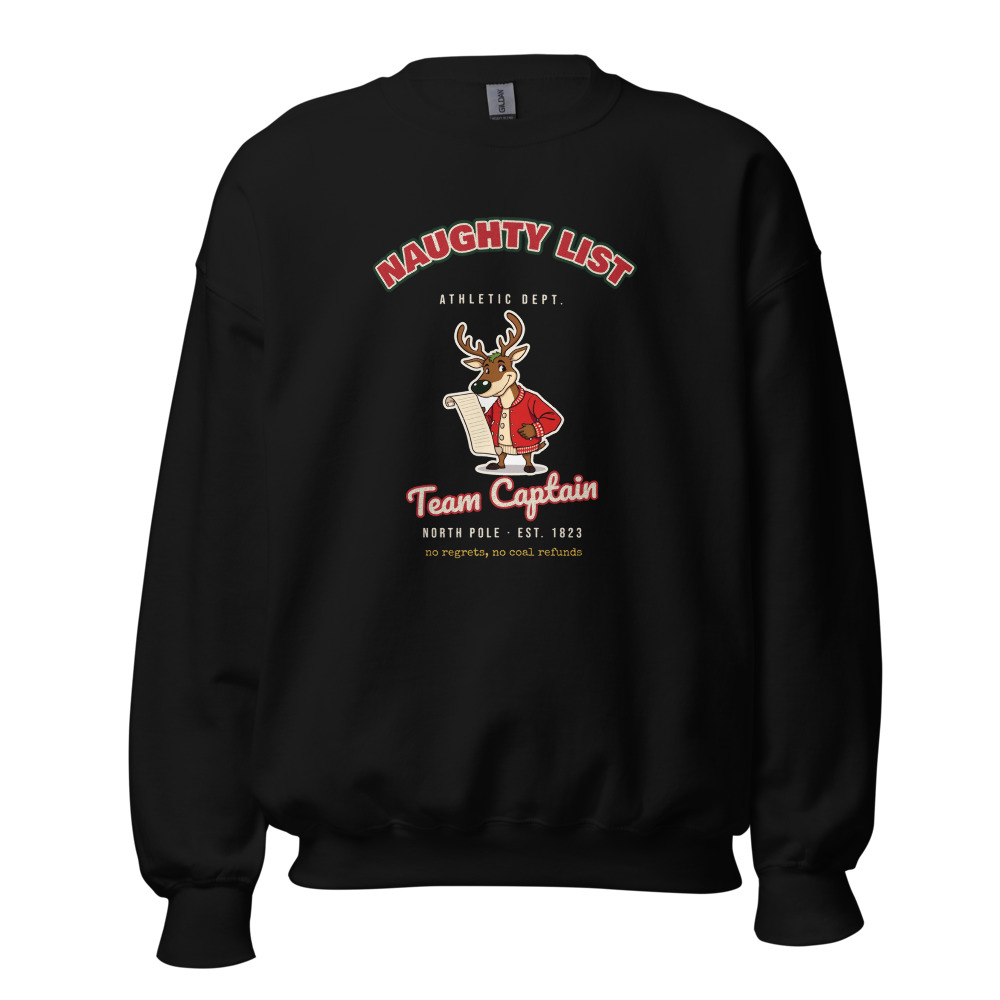 Naughty List Varsity Sweatshirt in Black