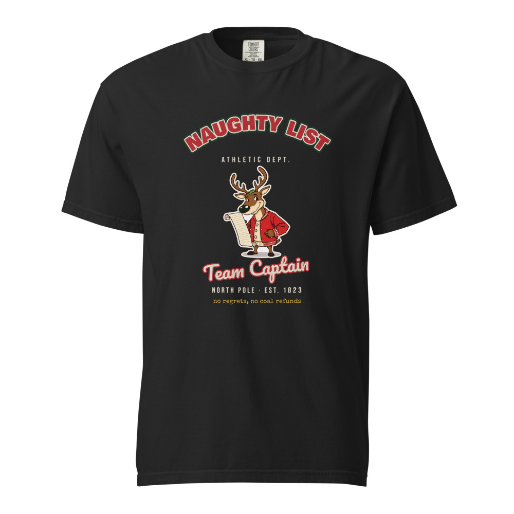 Naughty List Varsity Tee in Black