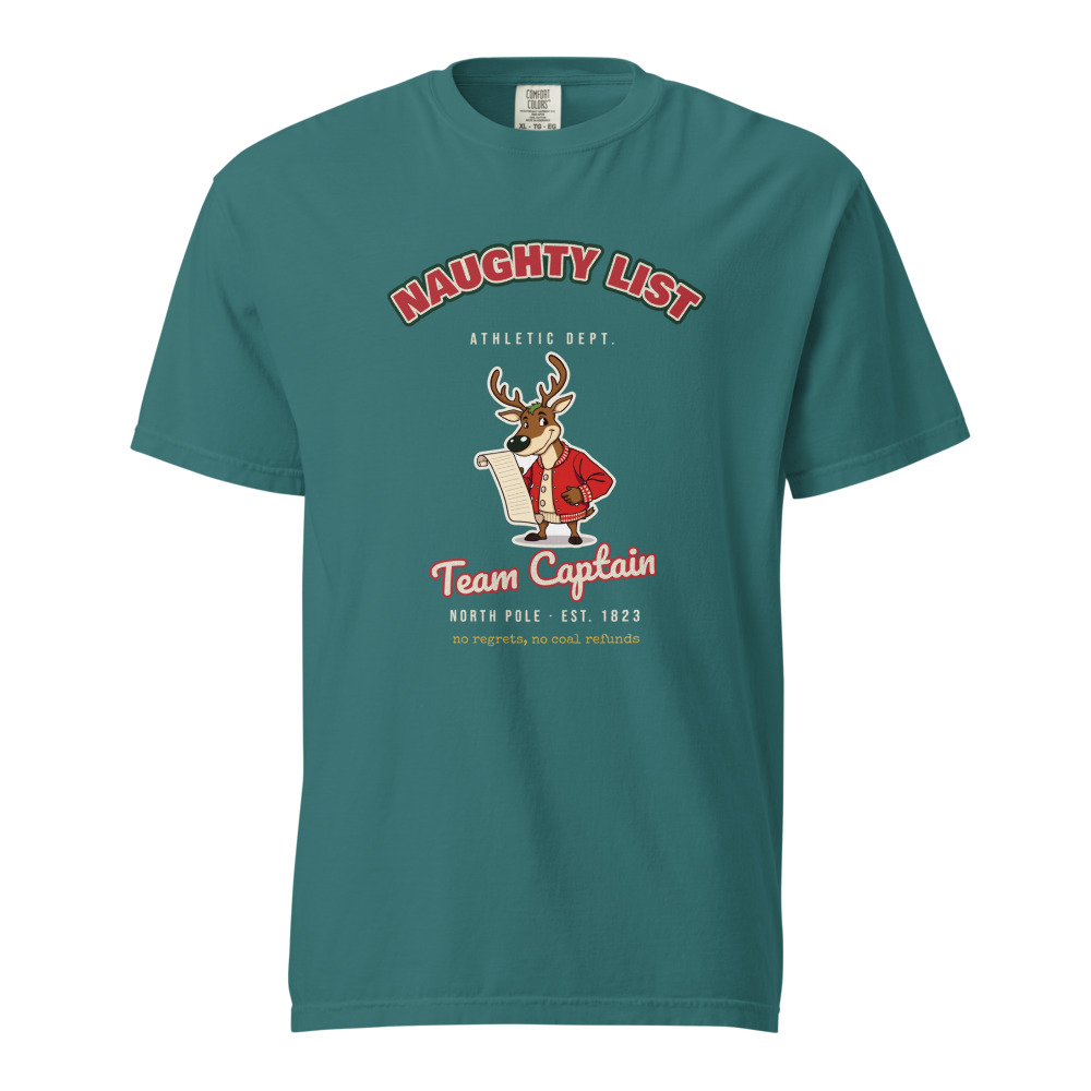 Naughty List Varsity Tee in Emerald