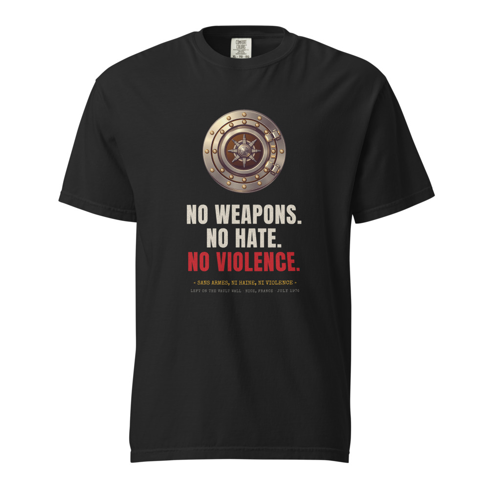 No Weapons. No Hate. No Violence. Tee, Black