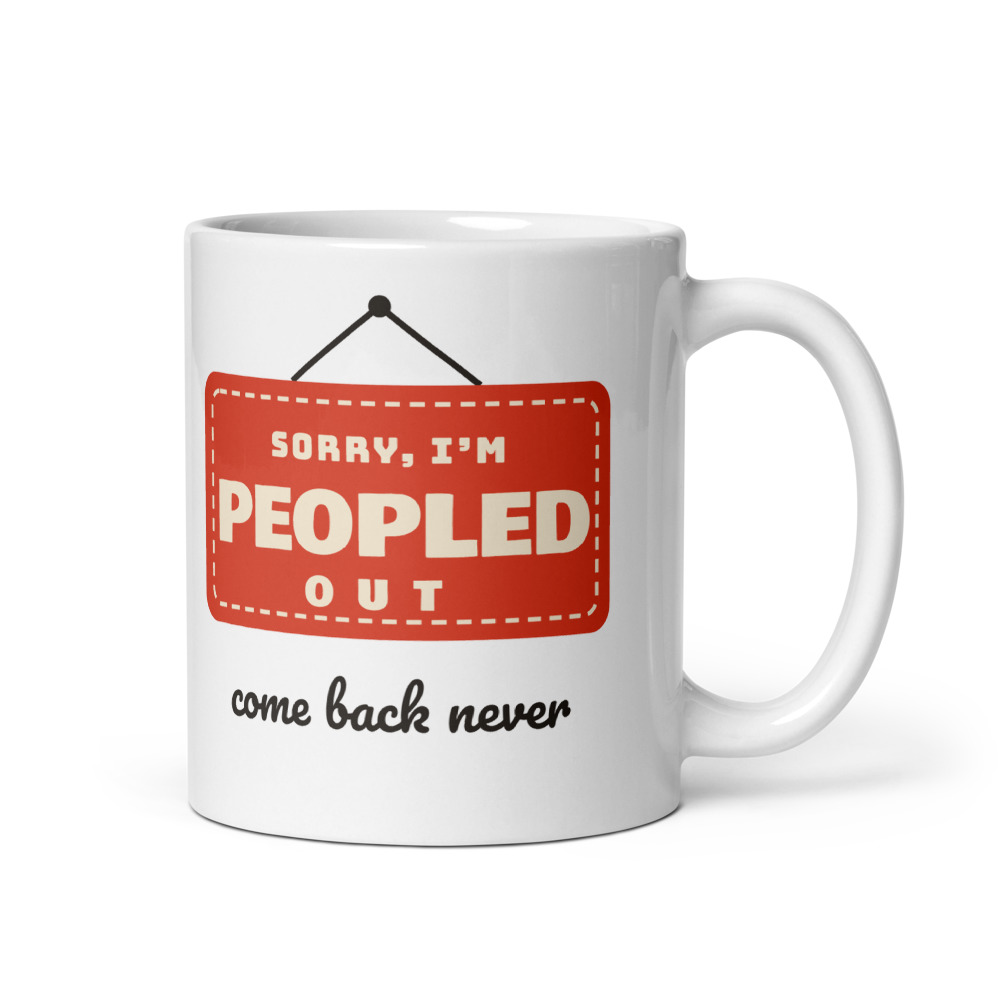 Peopled Out Mug, White
