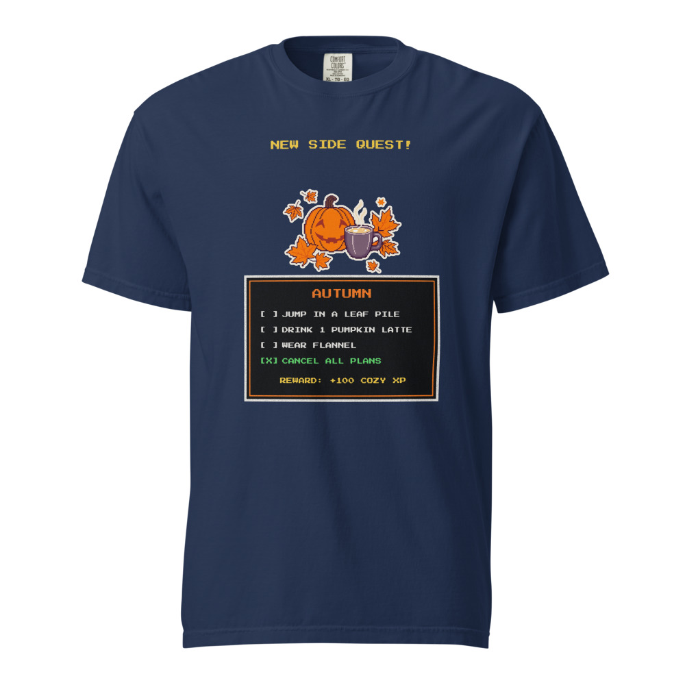 Autumn Side Quest Tee in True Navy