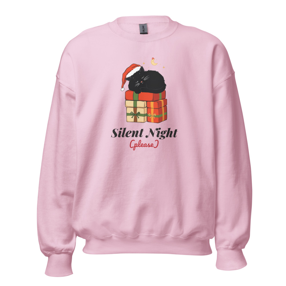 Silent Night (Please) Sweatshirt in Light Pink