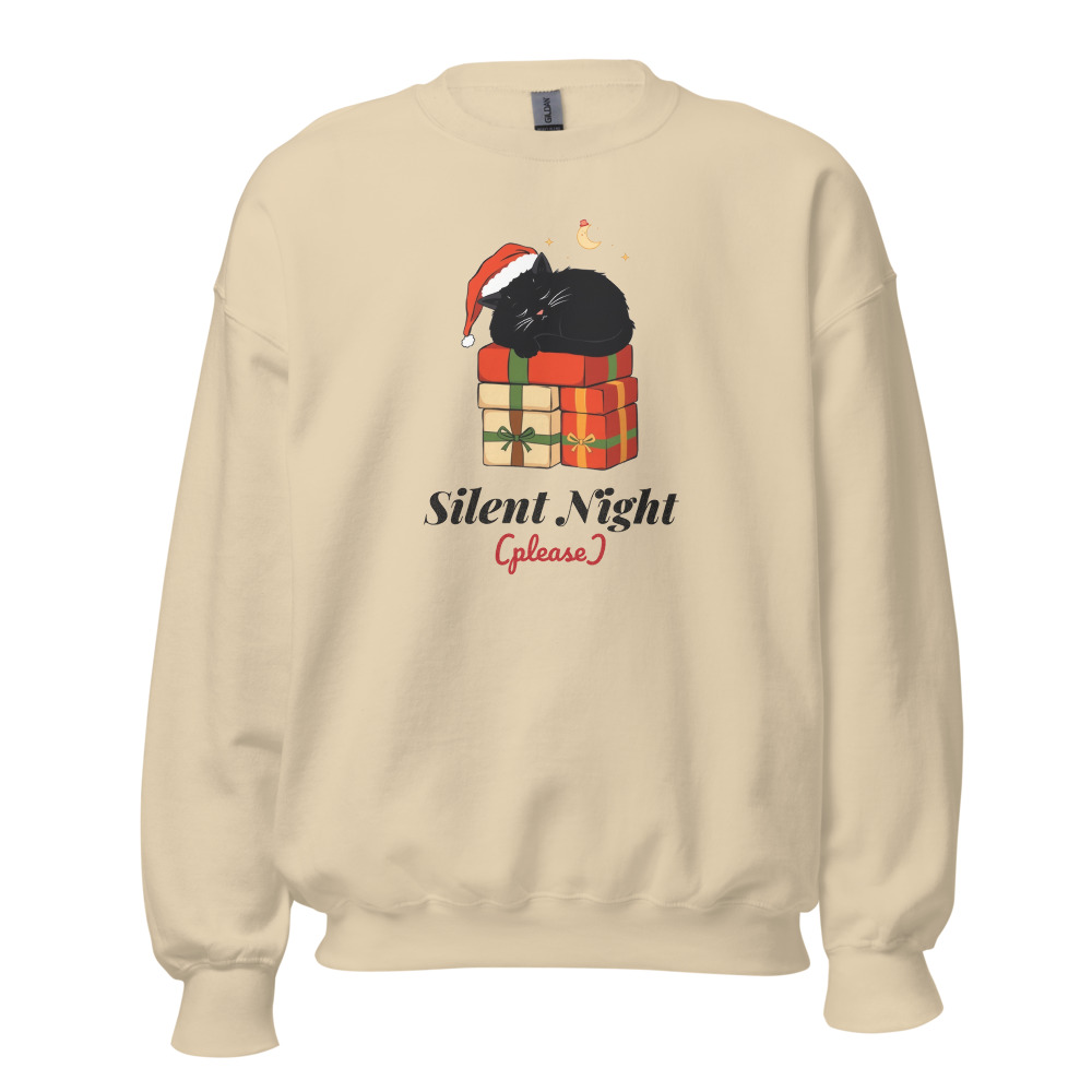 Silent Night (Please) Sweatshirt in Sand