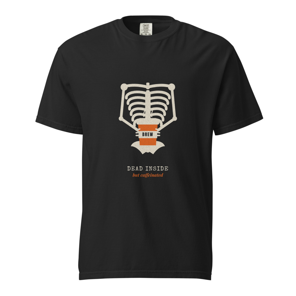 Dead Inside But Caffeinated Tee, Black